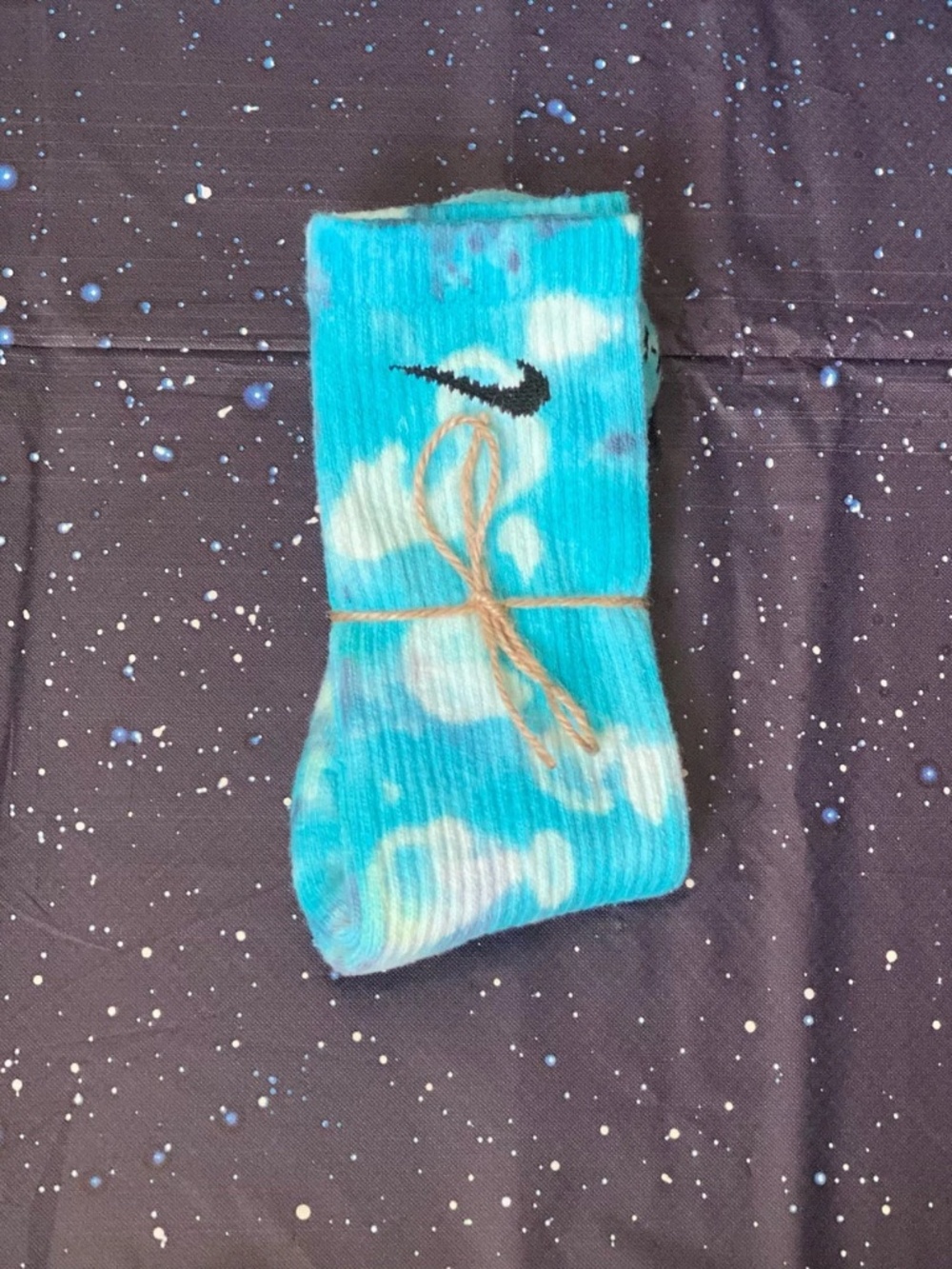 Constellation Tie Dye Crew Socks Adult Medium